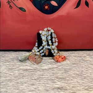 Elegant 7 bracelet with Charms -- semanario de cristal artesanal